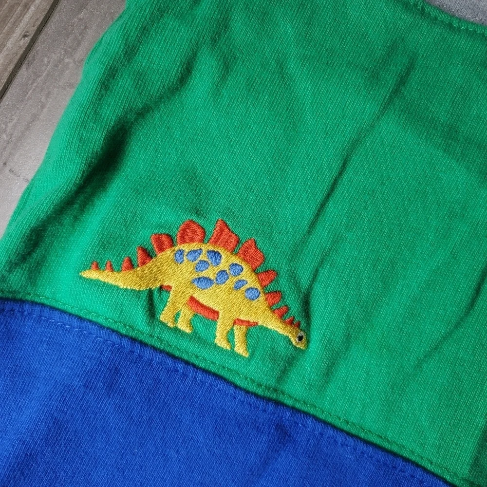 Gymboree 100% Cotton Colorblock Gray Green and Blue Dinosaur Polo Size 5T NWOT